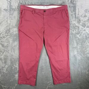 Oak Hill Straight Fit Tech Pants Men's 46x29 Red Pink Stretch Chinos DXL Fit